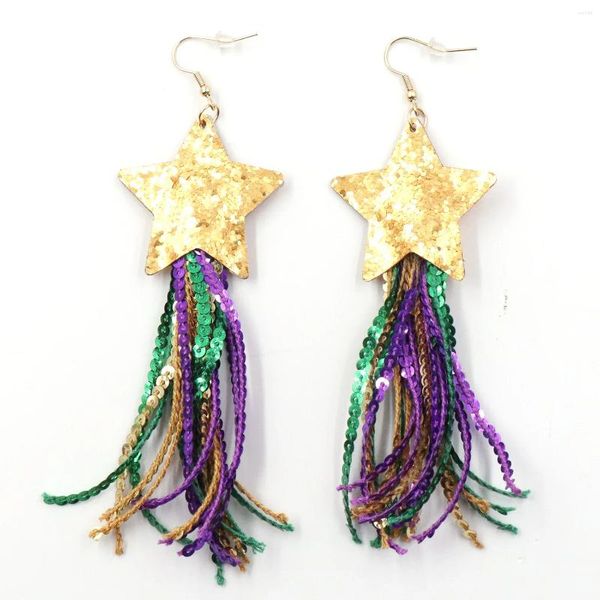 Brincos pendurados 1 par produto CN Drop Star com borlas joias artesanais da moda para mulheres