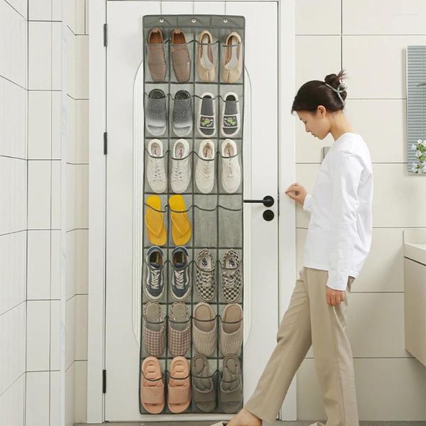 Aufbewahrungsboxen 24/28 über der Tür hängender Schuh-Organizer mit 3 Haken, Kleinigkeiten-Tasche, waschbar, für Hausschuhe/Turnschuhe/Sandalen