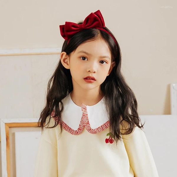 Haarzubehör Kinder Velvet Doppelschicht Bow Prinzessin Haarband koreanischer Stil Einfachheit für 5-9 Jahre alte Kinder Clip Fashion Stirnband