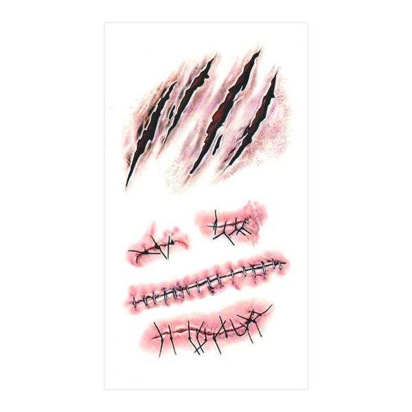 Makeup Sticker Halloween Tattoo Narbenaufkleber Horror Fledermaus Spinne lustiges Gesicht