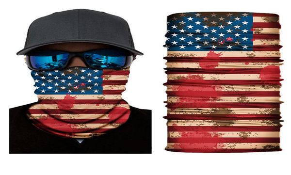 Spor Yüz Maskeleri Trump Us Flag Style Sakinsiz Bandanas Çok Fonksiyonlu Bisiklet Korun Kafatası Sihirli Türban Kadın Erkekler Açık Head Band6140419