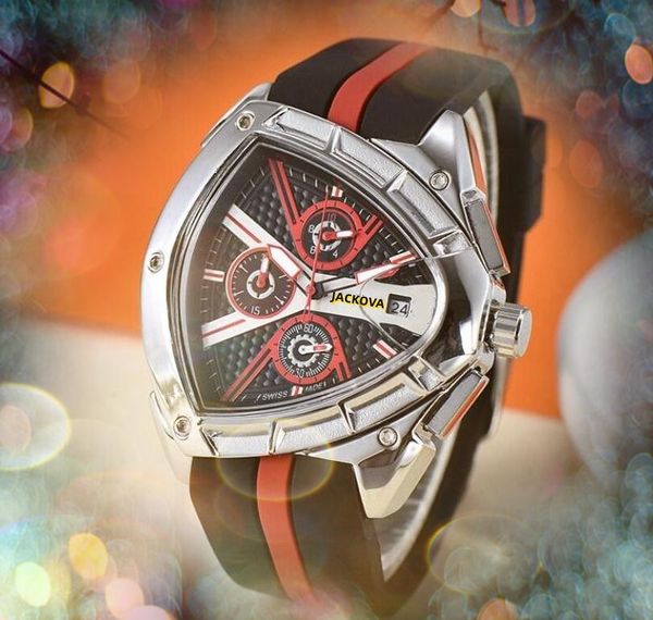 Orologio da uomo con funzione completa di alta qualità Cronometro orologio da corsa per auto sportive Movimento al quarzo di lusso Data automatica Forma speciale Catena con specchio in zaffiro Orologi impermeabili Regali