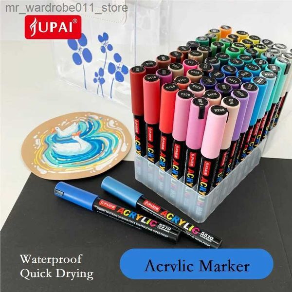 Aquarell-Pinselstifte, Jupai-Acrylstift, handbemalte Markierungsstifte, 12–60 Farben, Keramik, Glas, Stoff, Graffiti, wasserdicht, wasserbasierte Malerei, Schreibwaren Q231212