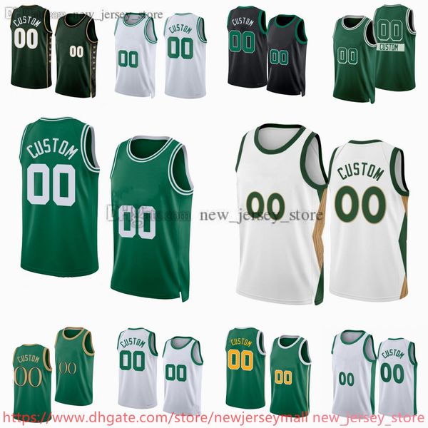 Personalizzato 2023-24 Basket stampato 0 Jayson Tatum Jersey 7 Jaylen Brown 42 Al Horford 40 Luke Kornet Neemias Queta Svi Mykhailiuk Dalano Banton Lamar Stevens Pantaloncini