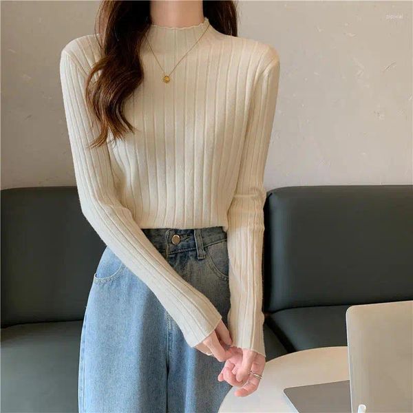 Kadın Sweaters 23 Model Swomen's Snitwear Yarım Blubtleneck Alt Gömlek İç Aşık Sonbahar ve Kış Şık Sweater 2023 Yüksek Sen