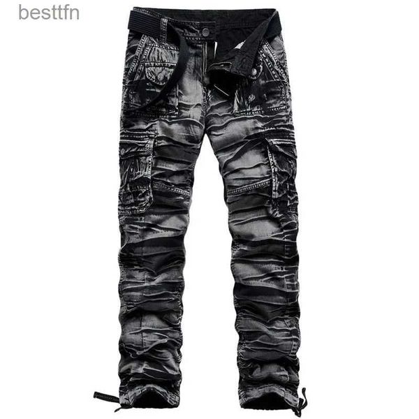 Herrenhosen, hochwertige Herren-Cargohose, lässige Mode, Joggerhose, Militär, Armeegrün, taktische Hose, Camouflage-Jogginghose, Übergröße, 40L231212