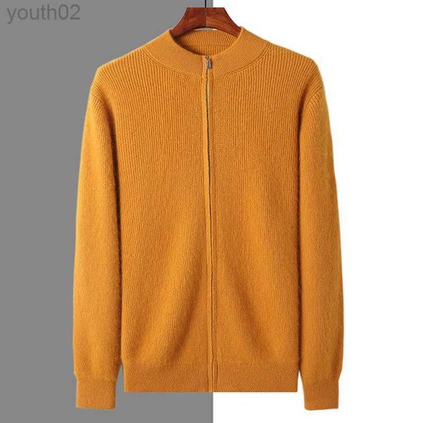 Kadın Sweaters% 100 Saf Mink Cashmere Sweaters Erkekler Stand Yakası kalınlaşmış HARDIGAN Sonbahar/Kışlık Sıcak Kudret