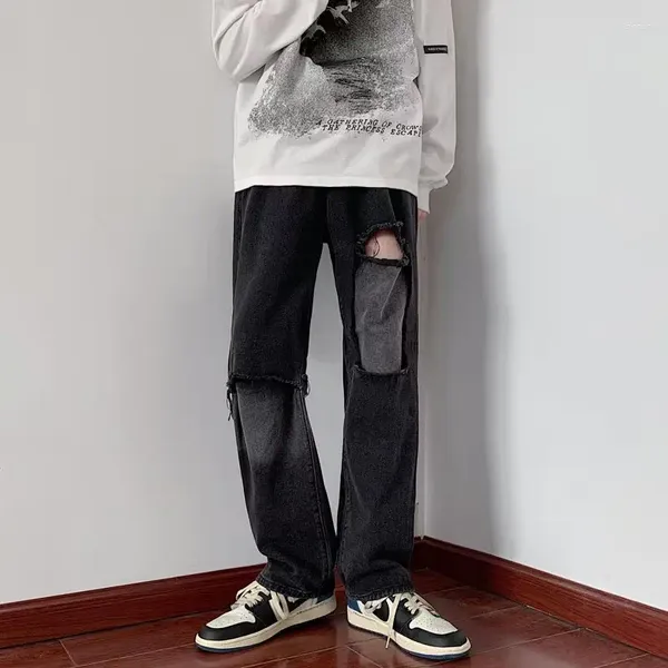 Мужские джинсы 2024, мужские осенние свободные брюки в стиле ретро в японском стиле, брюки с перекрестными карманами, мужская специализированная джинсовая одежда P236