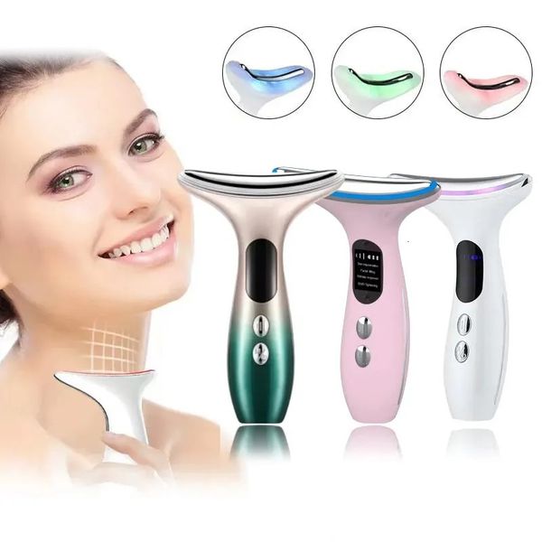 Dispositivos de cuidados faciais EMS Microcurrent Chin Lifting Neck Beauty Device LED P em Firming Rejuvenescimento Anti Rugas Massageador de Pele 231211