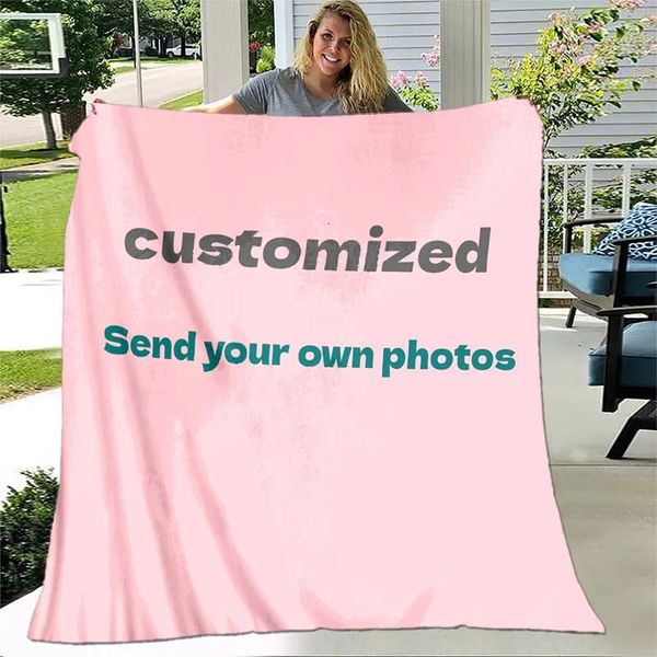 Coperte Lascia la tua foto Coperta personalizzata fai-da-te per il letto e coperte da picnic in vari stili e dimensioni 231212