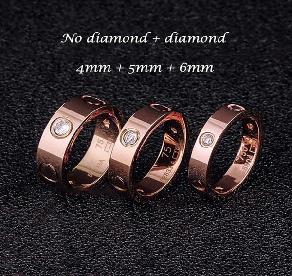 Anello a vite classico da 456 mm designer Uomo Donna amanti unghie fedi nuziali Accessori in argento oro di alta qualità con rosso b8601822