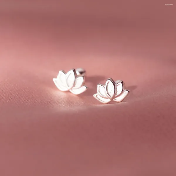 Stud Küpe Toptan Otantik 925 STERLING Gümüş Lotus Yoga Vida Kulak Mücevher C-M03667