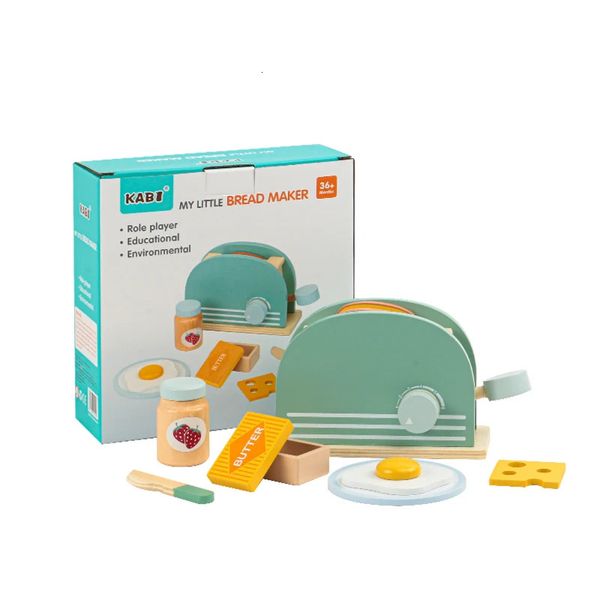 Cucine Gioca a Cibo Macchina per il pane Baby Classic Kid Educativo in legno Finta Ruolo Casa Cucina Giocattolo per bambini Simulazione Regalo di Natale 231211