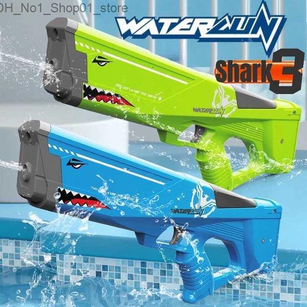 Brinquedos de banho Verão Adulto Tubarão Automático High-Tech Water Soaker Armas Praia Batalha Super Contra Água GunPool Crianças Outdoor Boy Presentes Q231212