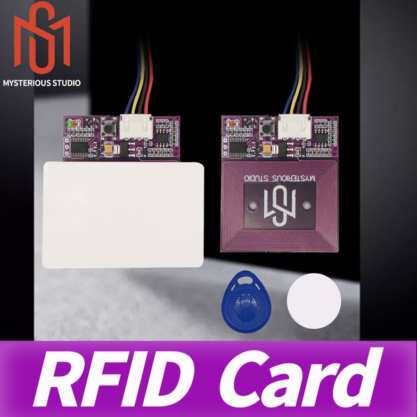 Misterioso estúdio de escape, adereços para sala de fuga, leitor de cartão de identificação rfid, coloque cartão rfid no sensor correto para desbloquear o quebra-cabeça do jogo