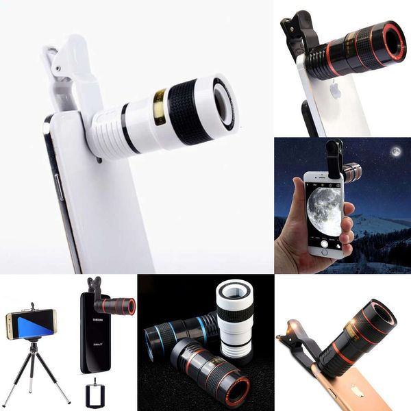 Новый телескоп-бинокль, мини-телеобъектив для телефона, 8X12X20X, оптический зум, подходит для большинства типов мобильных телефонов, для путешествий, просмотра игр, фотографии
