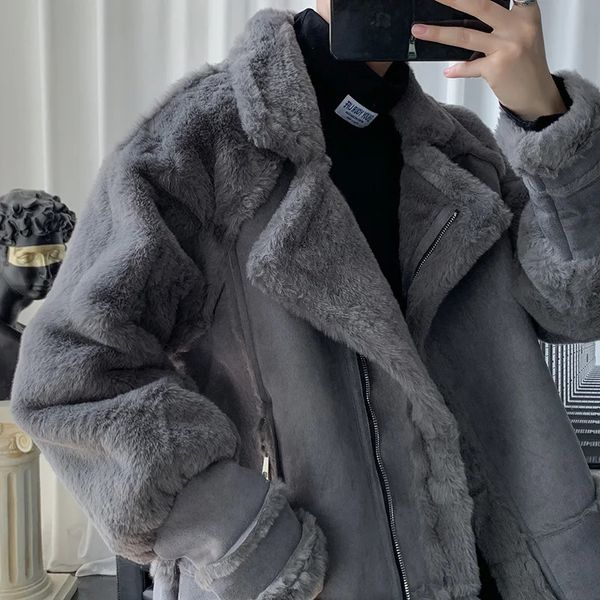 Мужские куртки 2023, брендовая одежда, мужская утепленная зимняя повседневная куртка из оленьей кожи на пуху, облегающая посадка, свободное пальто высокого качества 231212