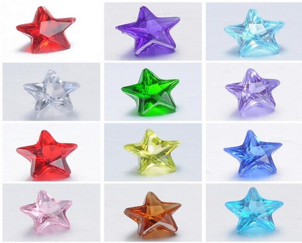 Ciondoli fai da te a forma di stella in pietra di nascita di colore misto di cristallo trasparente di alta qualità per medaglione galleggiante2377331