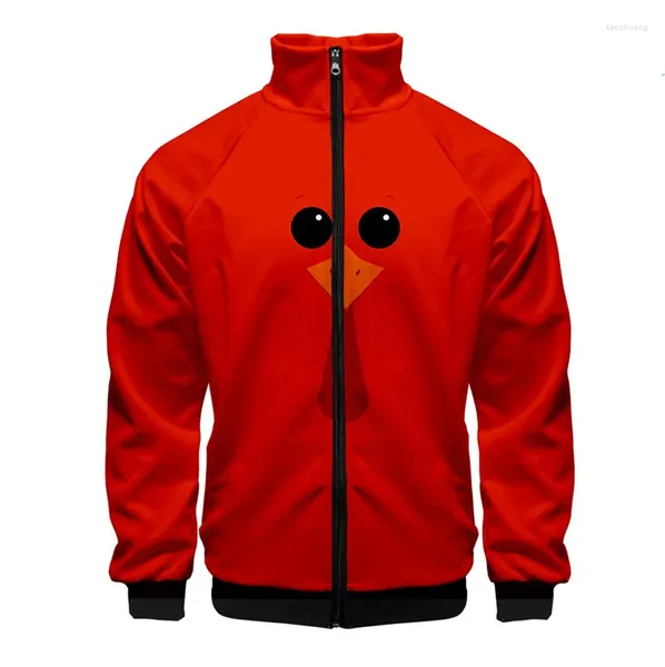 Giacche da uomo Cartoon Polli Giacca stampata in 3D Cappotto casual con cerniera per le vacanze Ringraziamento Animale Tacchino Design Uomo Abiti a maniche lunghe