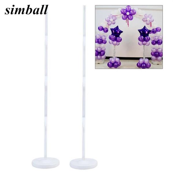 2 Set Balon Sütun Base Stand Stand Kitleri Düğün Doğum Günü Festivali Partisi Dekorasyon Malzemeleri için Çerçeve Üssü ve Kutuplu Kemer Stand 1273K