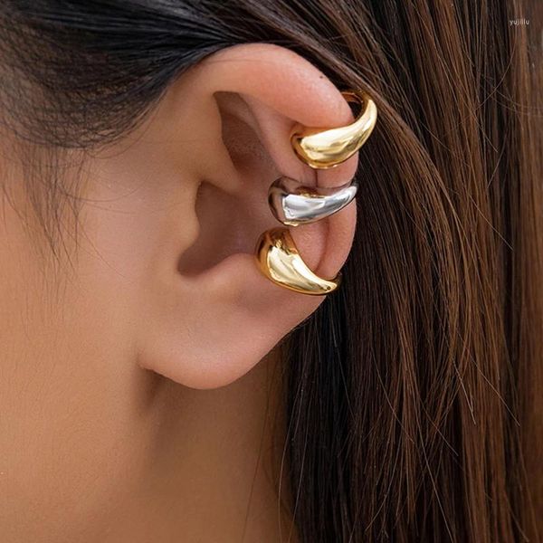 Orecchini con retro punk geometrico clip per orecchio a goccia per donna polsino semplice senza piercing gioielli con cartilagine finta per feste