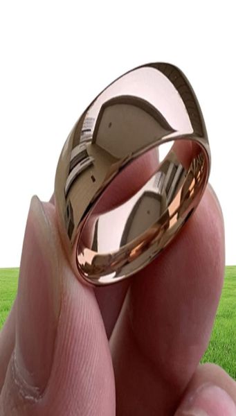 Klassiker Roségold Tungsten Ehering für Frauen Männer Tungsten Carbide Engagement Band Kuppel poliertes Finish 8mm 6mm Ring Y1195883258