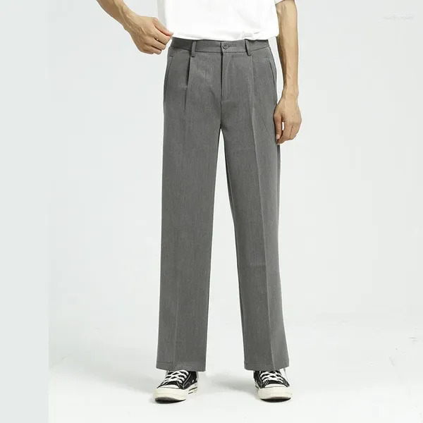 Ternos masculinos 2023 homens casuais terno reto calça masculina japão estilo coreano solto vintage moda streetwear calças largas perna
