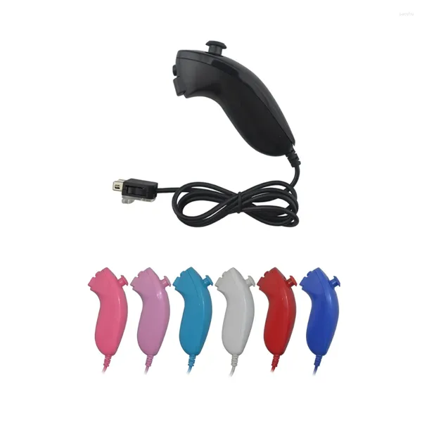 Controller di gioco 50 PC Un sacco 7 colori Nunchuck per telecomando Wii W-i-i Gamepad compatibile con Motion Plus