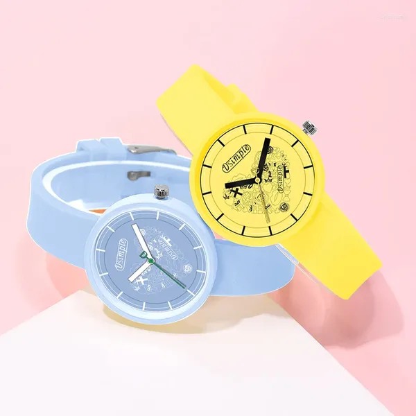 Relógios de pulso moda luxo feminino estilo minimalista silicone quartzo relógio de pulso negócios esportes estudante relógio casual