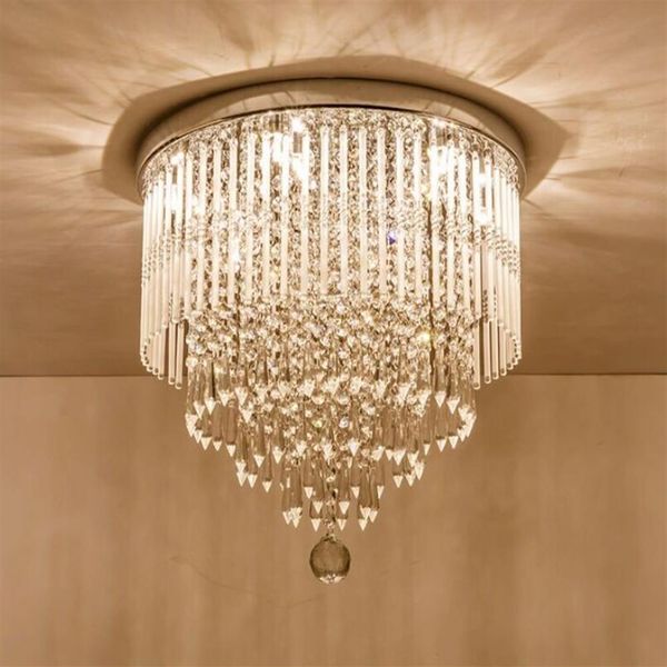 Lustre de cristal k9 moderno, iluminação embutida, luminária de teto led, luminária pendente para sala de jantar, banheiro, quarto, livingro162s