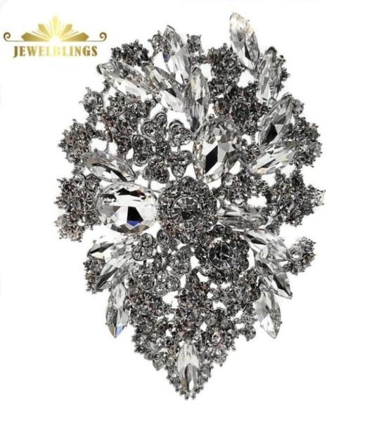 Spille Spille Royal Vintage Cluster Cristallo trasparente Strass Foglia sventata Dichiarazione a goccia Spille a forma di pera Gioiello da sposa da sposa51158613