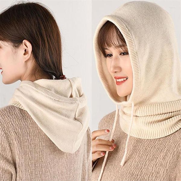 Berets Hood Hut Winter Women Cashmere Mütze