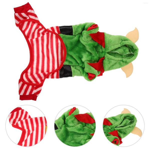 Abbigliamento per cani comodo abiti da animale domestico costume di Natale abito formale abito di Natale con cappuccio elfo