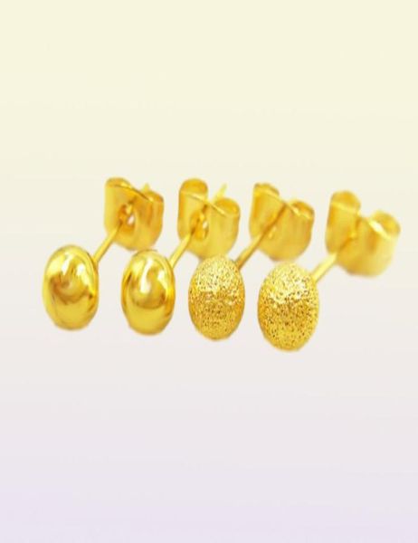 Brincos em forma de bola simples 18k ouro amarelo preenchidos femininos meninas fashion presente2676337