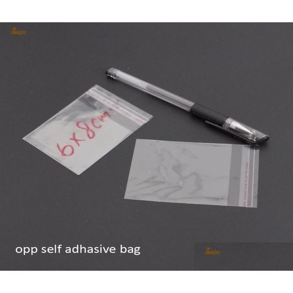 Sacos de embalagem Promoção por atacado Real 1000pcs Clear Resealable Bopp Poly Cellophane Bag 6x8cm Transparente Opp Gift Bags Plástico Packag Dhhir
