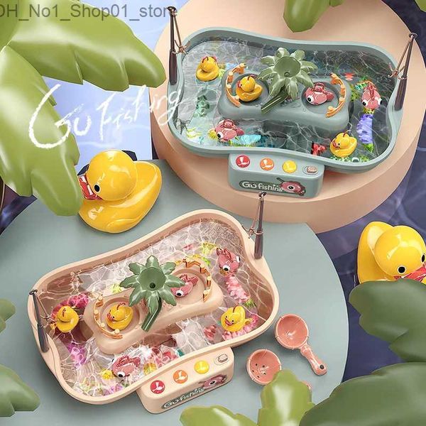 Giocattoli da bagno Piattaforma da pesca elettrica simulata per bambini Anatra Pesce Set Giocattoli Giochi di finzione Giochi genitore-figlio Giocattolo educativo per bambini Regalo Q231212