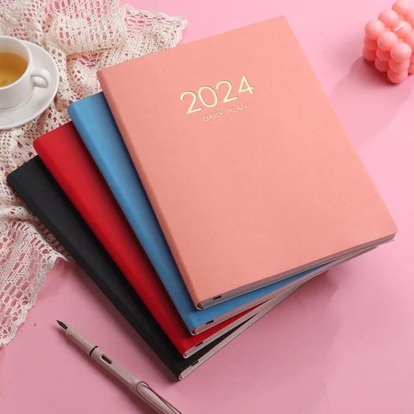 Caderno Agenda 2024 Planejador Cuadernos To Do List Diário Mensal Libretas Acessórios de Escritório Diário
