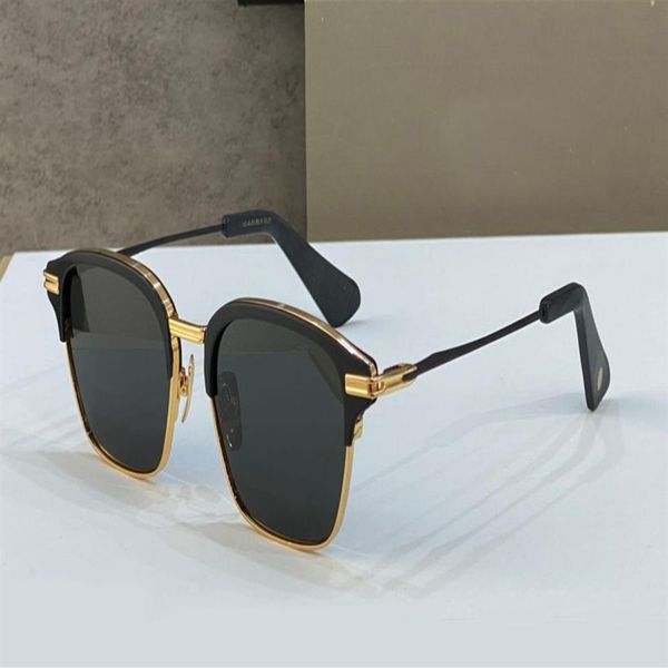 Óculos de sol piloto quadrado fosco preto ouro lente cinza escuro esporte óculos de sol para homem sonnenbrille uv com box265t