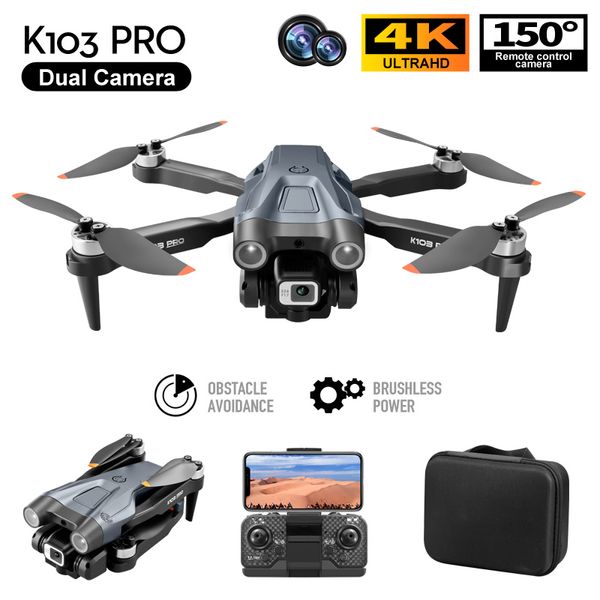 K103 pro Drone 4k Hd Telecamera aerea Aereo a quattro assi Evitamento degli ostacoli Localizzazione del flusso ottico Rc Motore brushless Giocattolo all'aperto