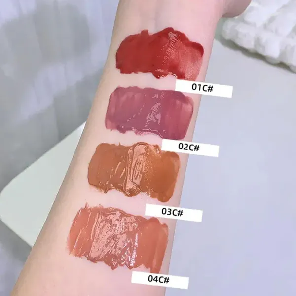 Блеск для губ Cute Bear Jelly Liquid Lipstick Водонепроницаемая антипригарная прозрачная красная розовая тонированная чашка для макияжа H4W9