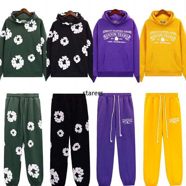 Designer Hoodie Kapok Cotton Foam Print Graffit Denim Teers Sportanzug Sweatsuit Herren Frauen Denim Tees Jogginghose Pullover Freizeitpullover Kanyes Tracksuits AZ