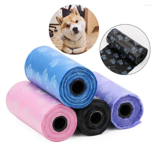 Köpek Taşıyıcı Dış Mekan Pet Atık Temiz kaka torbaları Ev Doldurma Çöp Çanta 2 Rulo 30 PCS Baskı Kedi Ürünleri