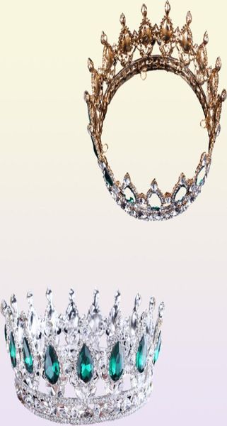 2017 Cristal Verde Cor Dourada Chique Royal Regal Strass Brilhantes E Coroas Nupcial Quinceanera Pageant Tiaras C181120014250641