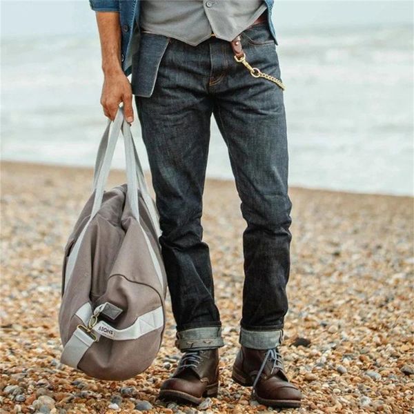 Männer Jeans Kleidung Herren Hosen Frühling Und Sommer Casual Bodybuilding Tasche Denim Sport Volle Länge Hosen Pantalones Hombre