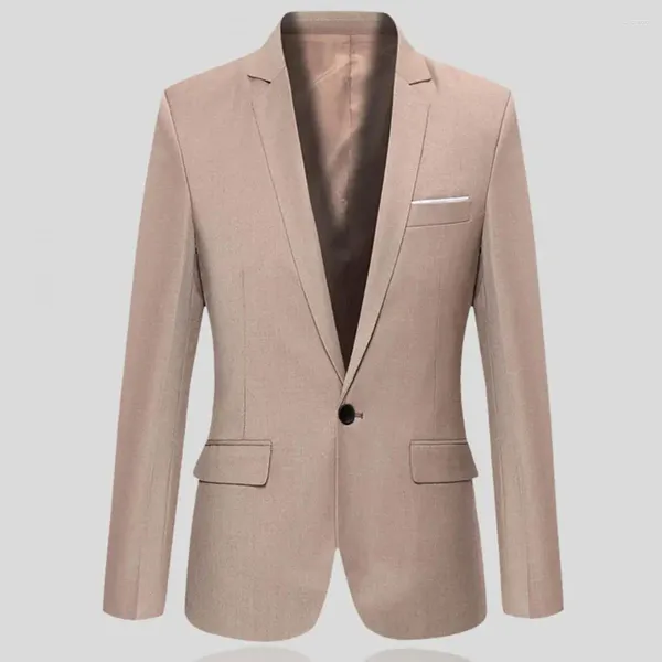 Erkekler Takımlar Erkekler Blazer dış giyim enfes işçilik basit tek düğme resmi takım elbise ceket sıcak