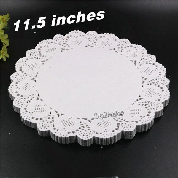 Pacote inteiro com 160 peças, novo 11 5 polegadas, formato de flor redonda, branco, design oco, papel, renda, doilies, conjunto de cozinha, de tab283r