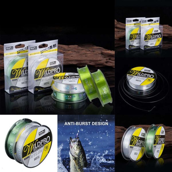 Nova linha de trança 100m linha de pesca super forte monofilamento náilon enfrentar linha principal de pesca transparente sub-linha 1.45-22.7lb