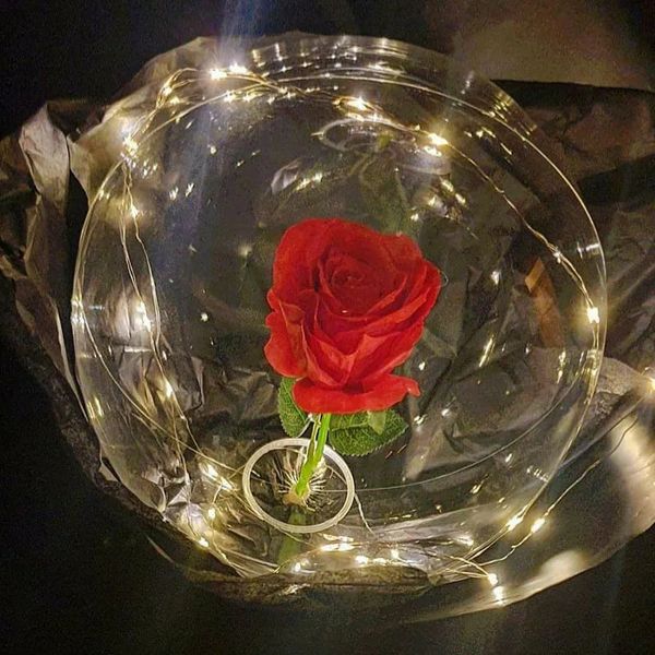 10 шт. набор украшений для вечеринки, светодиодные светящиеся розовые шары, прозрачные гелиевые светящиеся волновые шары, букет на день Святого Валентина, подарочный пакет, украшение для свадебной вечеринки 231212