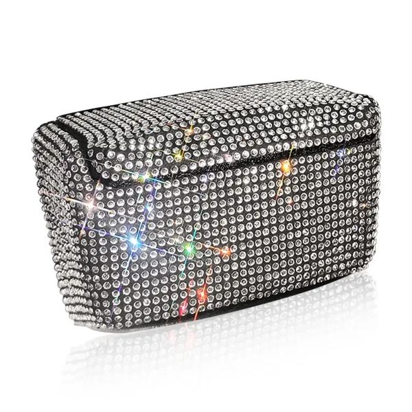 Kristal Rhinestone Araba Kültray Kapalı, Araba Hava Havalandırıcı Sigara Kül Kesintili Mavi LED Işık, Mini Araba Çöpü Araba, Ev, Ofis İçin Dumansız Kül Kez