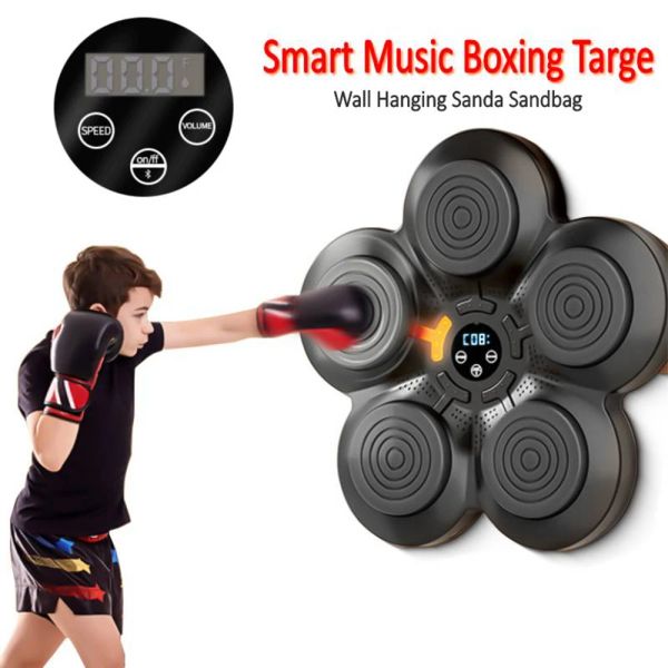 Intelligentes Musik-Boxgerät, Wandziel, LED-beleuchteter Sandsack, entspannendes Reaktionstrainingsziel für Boxsport, Beweglichkeitsreaktion